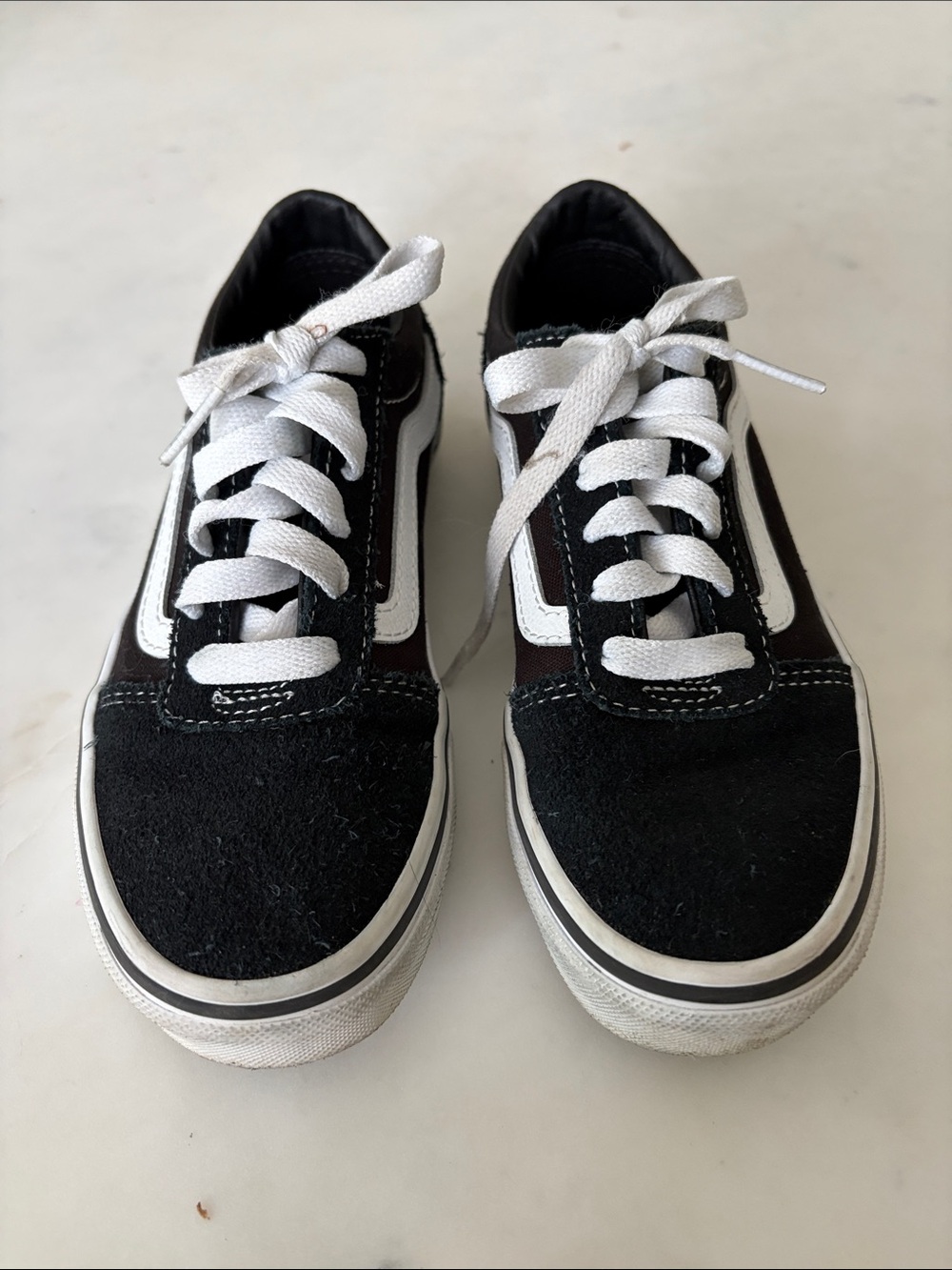 Vans Kids Black and White Old Skool Lace-Up Sneakers